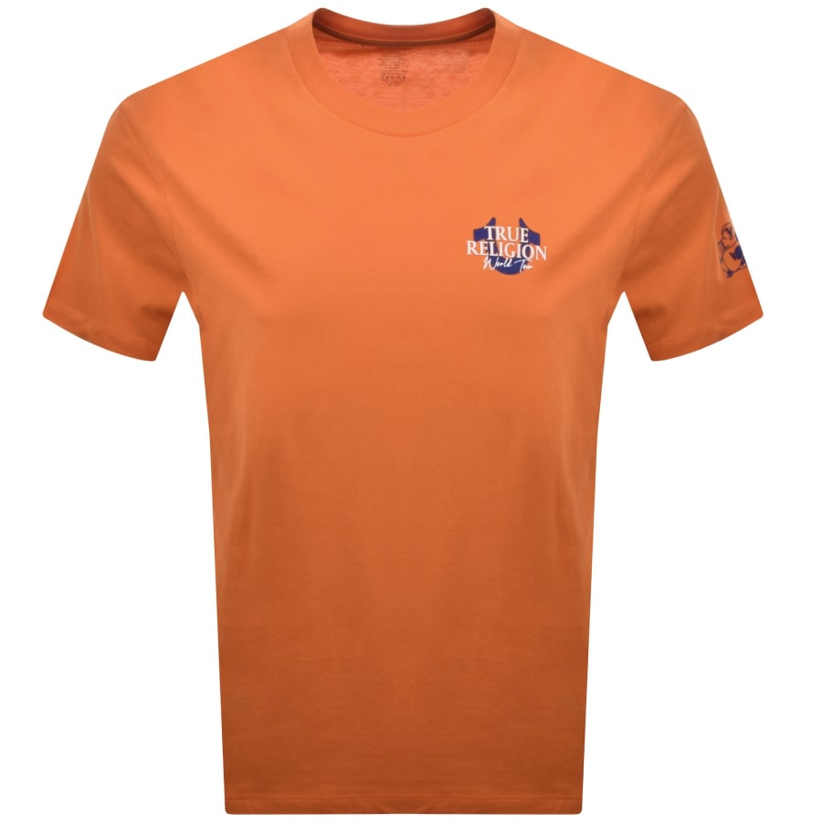 True Religion World Tour T Shirt Orange | Mainline Menswear us